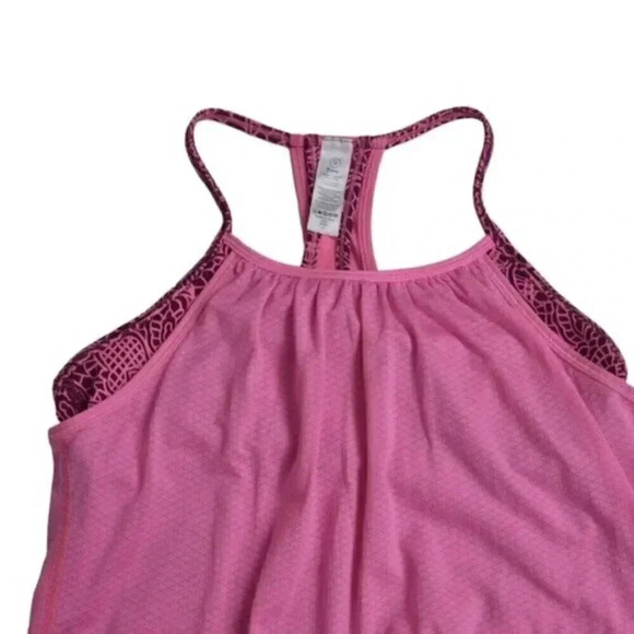 Ivivva Lululemon Double Dutch  Tank Top Pink Athletic Shelf Bra Size 12 - Picture 3 of 11